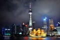 Shanghai oriental pearl tower and city in night