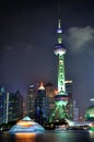 Shanghai oriental pearl tower night view, China