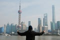 Shanghai panorama from The Bund Royalty Free Stock Photo