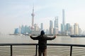 Shanghai panorama from The Bund Royalty Free Stock Photo