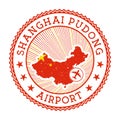 Shanghai Pudong Airport stamp.