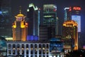 Shanghai Pudong night skyline view from the Bund, China Royalty Free Stock Photo