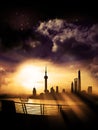 Shanghai Pudong - Skyline / Silhouette Dawn Royalty Free Stock Photo