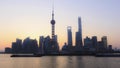 Shanghai Pudong skyline time lapse sunrise