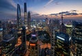 Shanghai Skyline during the Blue Hour Royalty Free Stock Photo