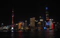 Shanghai skyline at night Royalty Free Stock Photo