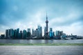 Shanghai skyline in cloudy Royalty Free Stock Photo