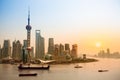 Shanghai skyline at dusk Royalty Free Stock Photo