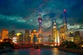 Shanghai skyline at dusk Royalty Free Stock Photo