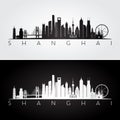 Shanghai skyline and landmarks silhouette