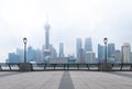 Shanghai Skyline in the Mist, China Royalty Free Stock Photo