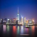 Shanghai skyline at night Royalty Free Stock Photo