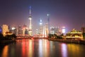 Shanghai skyline at night Royalty Free Stock Photo