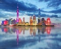 Shanghai skyline at night, China Royalty Free Stock Photo