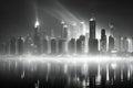 Shanghai skyline at night with reflection in water,China Royalty Free Stock Photo