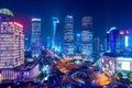 Shanghai Skyline at night. Royalty Free Stock Photo