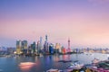 Shanghai skyline in nightfall Royalty Free Stock Photo