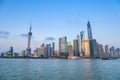 Shanghai skyline in nightfall Royalty Free Stock Photo