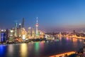 Shanghai skyline in nightfall Royalty Free Stock Photo