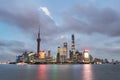 Shanghai skyline in nightfall Royalty Free Stock Photo