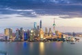 Shanghai skyline in nightfall Royalty Free Stock Photo