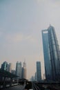 Pudong skyline, skyscaper in the Pudong business district, Shanghai, China Royalty Free Stock Photo