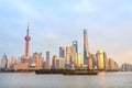 Shanghai skyline at sunset Royalty Free Stock Photo