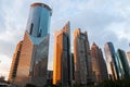 Shanghai skyscrapers and cityscape at sunset