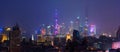 Shanghai skyscrapers at night