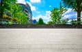 Shanghai square pavement and urban architecture landscape in summer