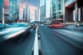 Shanghai street at dusk Royalty Free Stock Photo