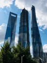 Shanghai--Three skyscrapers near Lujiazui