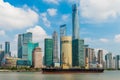 The Shanghai Tower against a blue sky Royalty Free Stock Photo