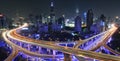 Shanghai Traffic at Night Royalty Free Stock Photo