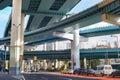 Shanghai traffic under flyover, China