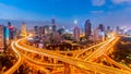 Shanghai viaduct in the evening Royalty Free Stock Photo