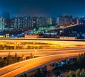 Shanghai viaduct at night Royalty Free Stock Photo