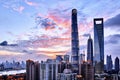 Shanghai waitan lujiazui sunset Royalty Free Stock Photo