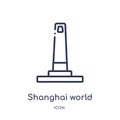 shanghai world financial center icon from monuments outline collection. Thin line shanghai world financial center icon isolated on