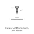 shanghai world financial center icon vector from world landmarks collection. Thin line shanghai world financial center outline