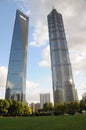 Shanghai World Financial Center and Jinmao Tower Royalty Free Stock Photo