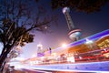 Shanghi skyline at night Royalty Free Stock Photo