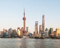 Shanghai skyline at sunset