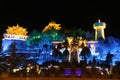 The night view of Moonlight Castle in Diqing, Shangri-La