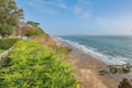 Shanklin IOW beach from the clifftop on a March day Royalty Free Stock Photo