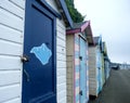 Isle of Wight painted on beach hut at Small Hope Beach. Royalty Free Stock Photo