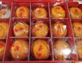 Shantang orange fruit on the red box for lunar New year gift