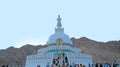 Shanti stupa, Buddhism in Buryatia, Leh, Ladakh.