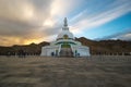 Shanti Stupa in Leh city, Ladakh, the north Indian state of Jammu and Kashmir.