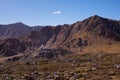 Shanti stupa and view of Leh city with mountain